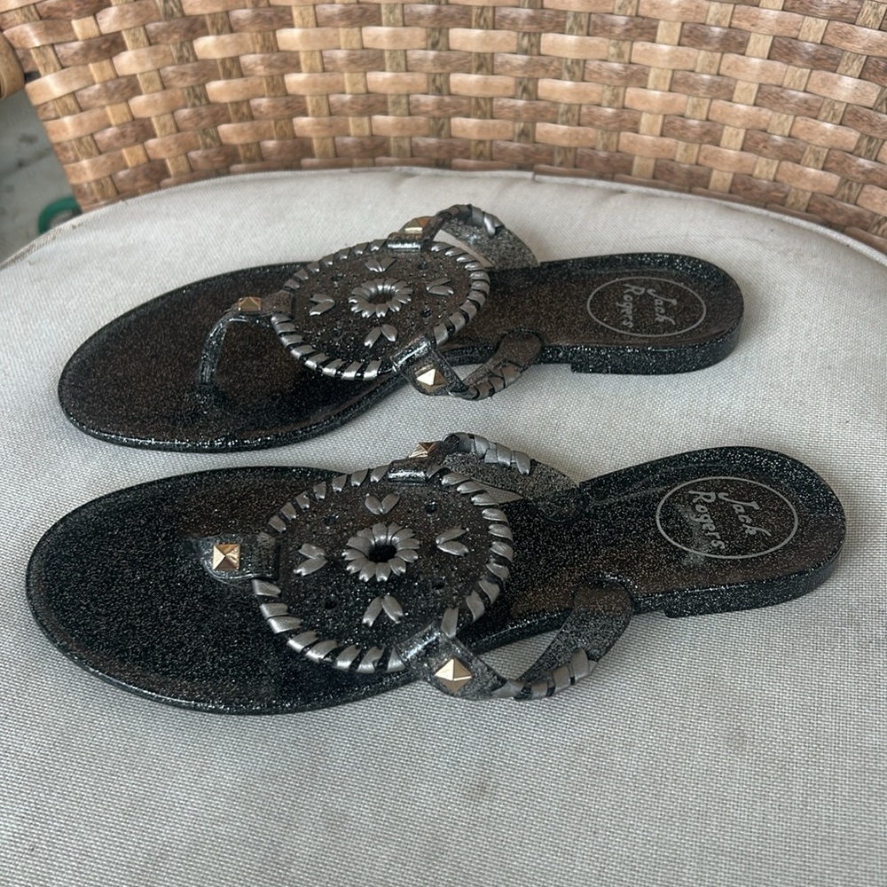 Jack rogers - black sparkle jelly sandals - Picture 3 of 5